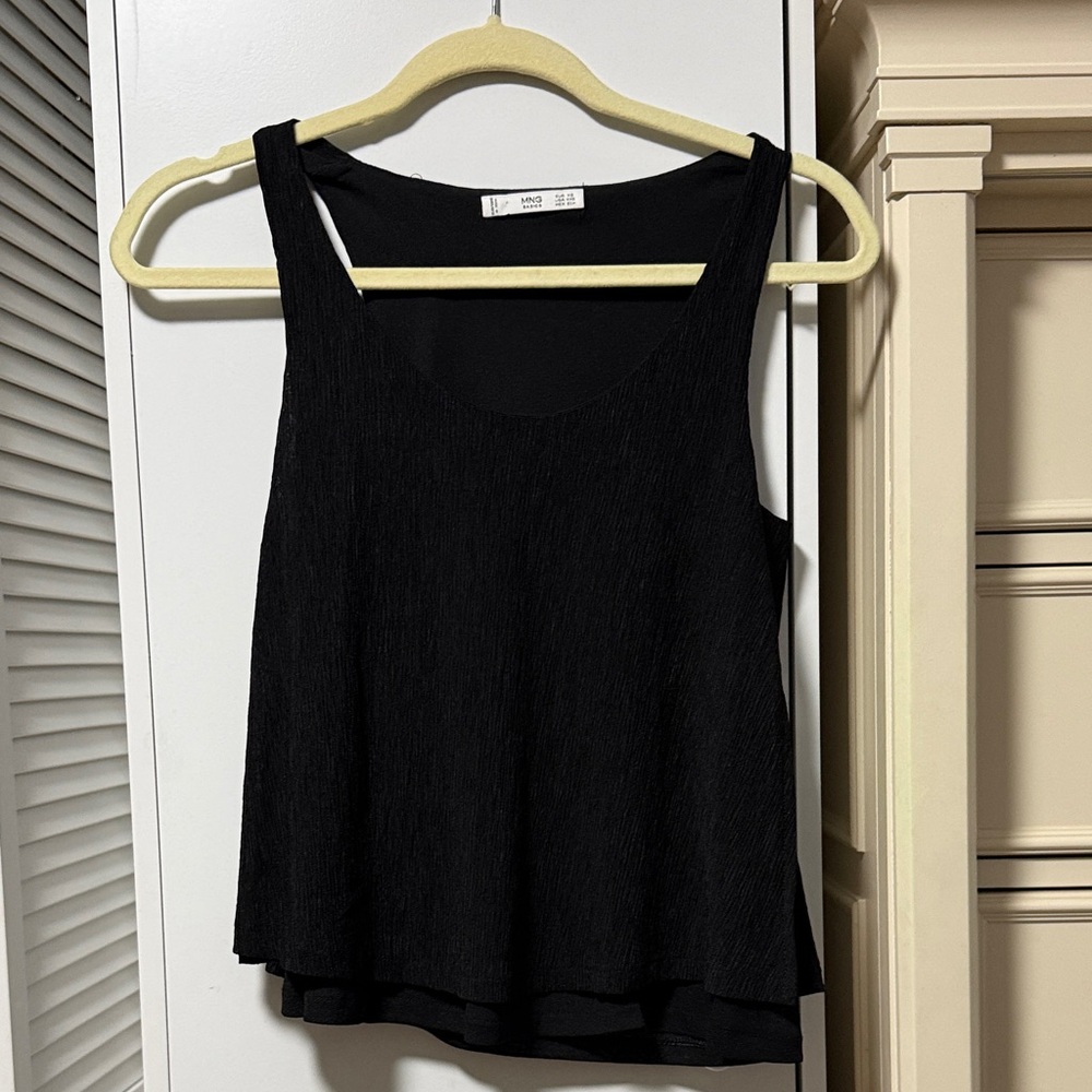 Mango Black Textured swing Tank Top